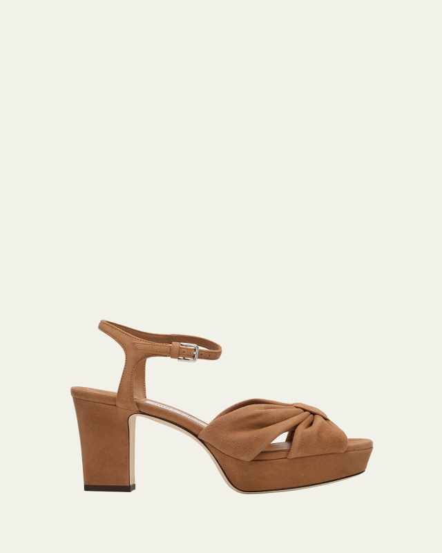 Heloise Suede Knot Platform Sandals
